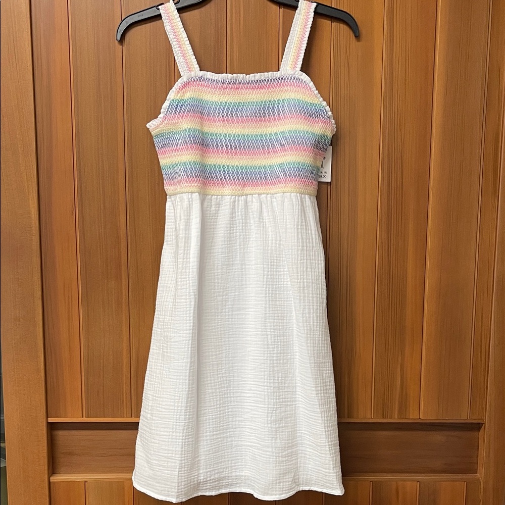 Falls Creek Girl’s Smocked Colorful Sleeveless Lined Sundress XL (14-16) NWT